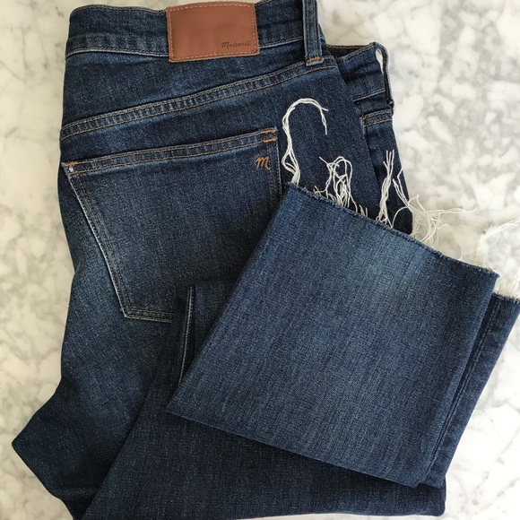madewell slim boyjean raw hem